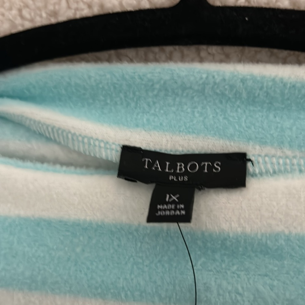 Talbots Striped Sweatshirt, Blue and White Stripe - Picture 5 of 7
